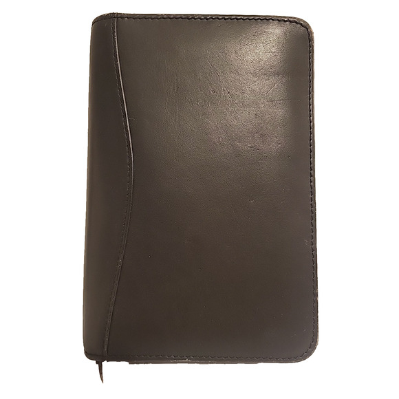 Vintage Bellino Black Leather Goods Planner BINDER Portable 6 Ring 8 x 5.5 inch - Picture 3 of 11